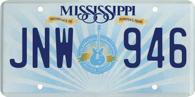 MS license plate JNW946