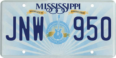 MS license plate JNW950