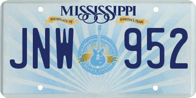MS license plate JNW952
