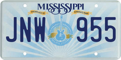 MS license plate JNW955