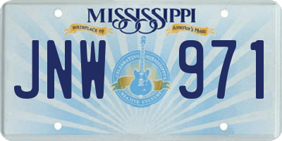 MS license plate JNW971