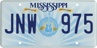 MS license plate JNW975