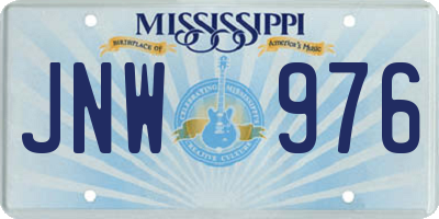 MS license plate JNW976