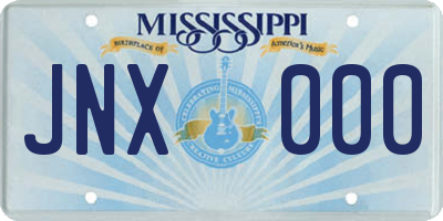 MS license plate JNX000