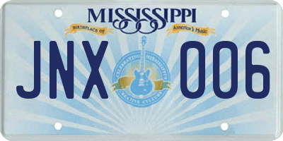 MS license plate JNX006