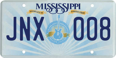 MS license plate JNX008