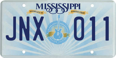 MS license plate JNX011