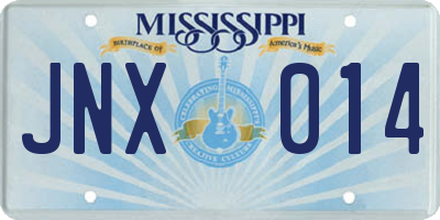 MS license plate JNX014