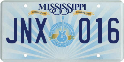 MS license plate JNX016