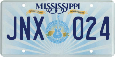 MS license plate JNX024