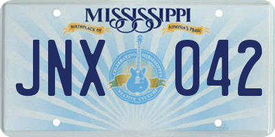 MS license plate JNX042
