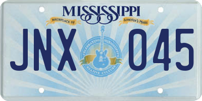 MS license plate JNX045