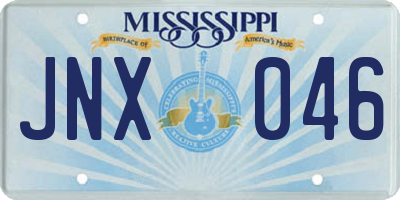 MS license plate JNX046