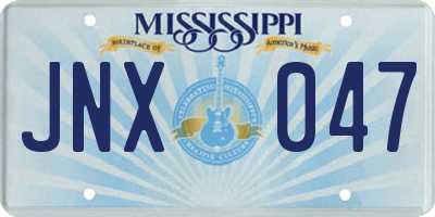 MS license plate JNX047