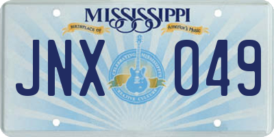 MS license plate JNX049