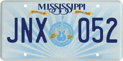 MS license plate JNX052