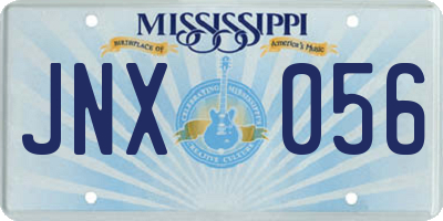 MS license plate JNX056