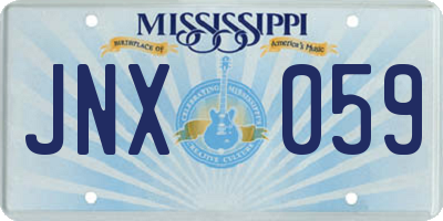 MS license plate JNX059