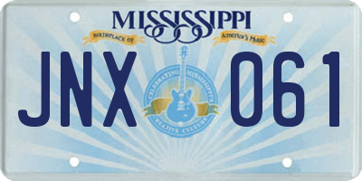 MS license plate JNX061