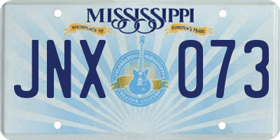 MS license plate JNX073