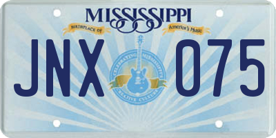 MS license plate JNX075