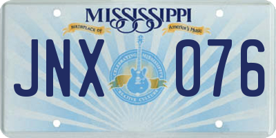 MS license plate JNX076