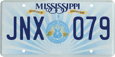 MS license plate JNX079