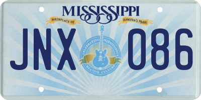 MS license plate JNX086