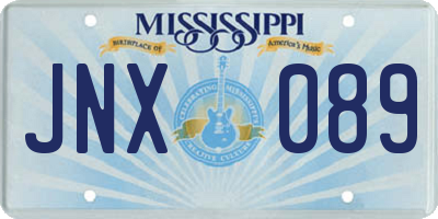 MS license plate JNX089