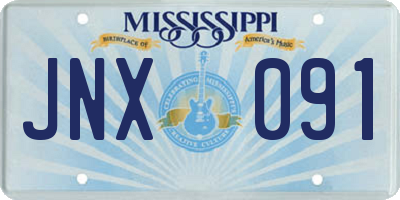 MS license plate JNX091