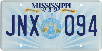 MS license plate JNX094