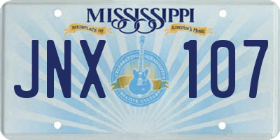 MS license plate JNX107