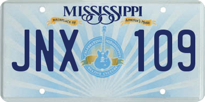 MS license plate JNX109