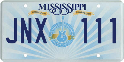 MS license plate JNX111