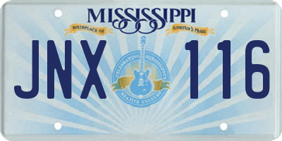 MS license plate JNX116