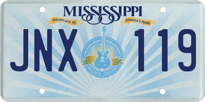 MS license plate JNX119