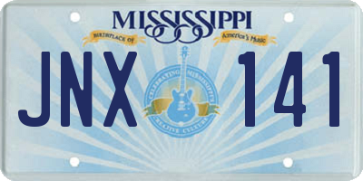 MS license plate JNX141