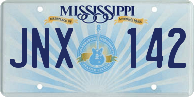 MS license plate JNX142
