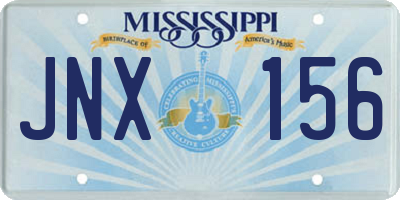 MS license plate JNX156