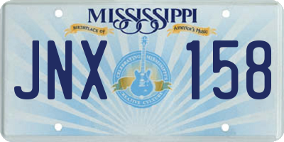 MS license plate JNX158