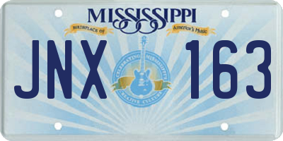 MS license plate JNX163