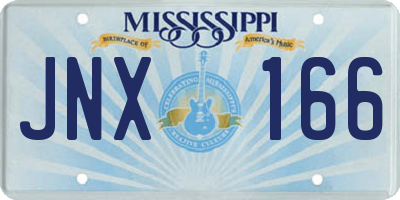 MS license plate JNX166