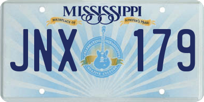 MS license plate JNX179