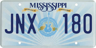 MS license plate JNX180