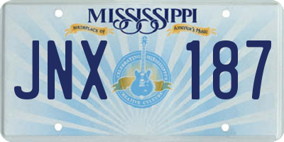 MS license plate JNX187