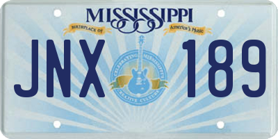 MS license plate JNX189
