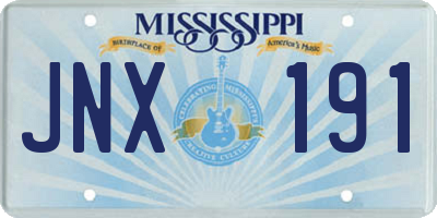 MS license plate JNX191