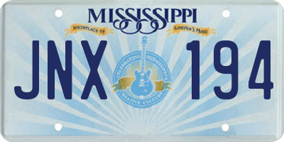 MS license plate JNX194