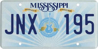 MS license plate JNX195