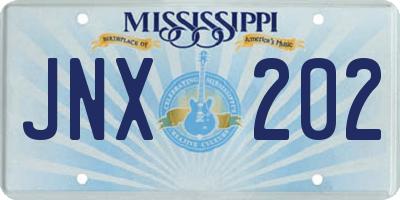 MS license plate JNX202